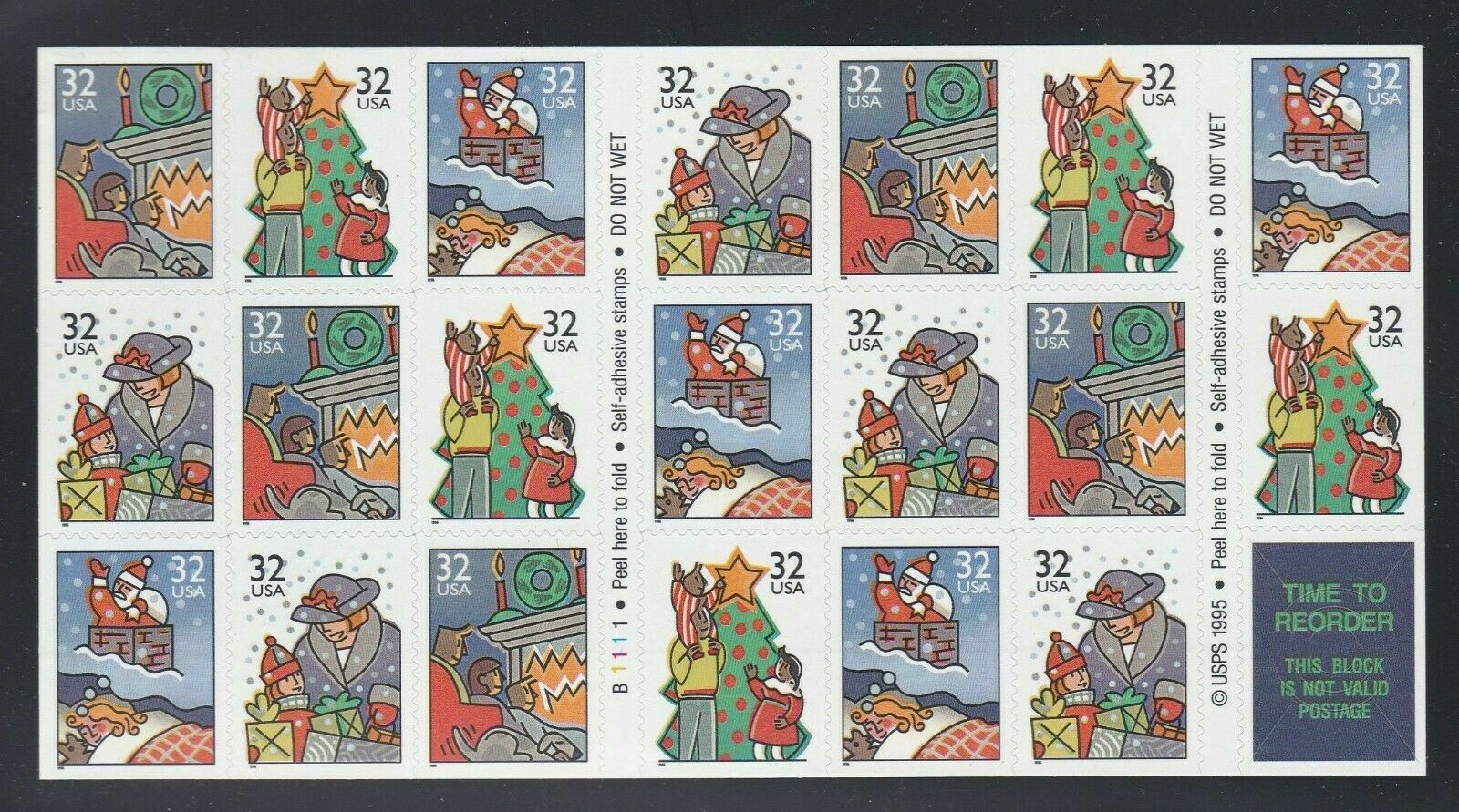 Scott #’s 3113-3116a Christmas Holiday Greetings Pane Of 20 Stamps Mnh Perfect!!