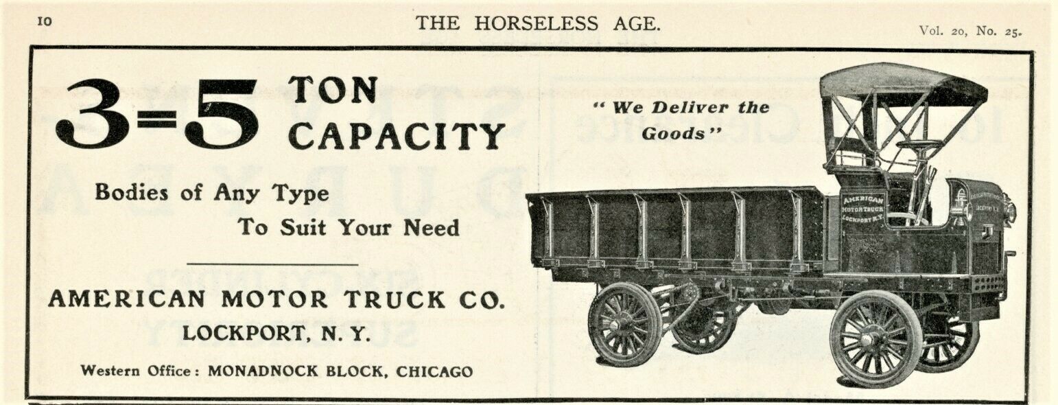 1907 Rare Orig Ads: American Truck (lockport Ny) + Wolfe Automobile Minneapolis