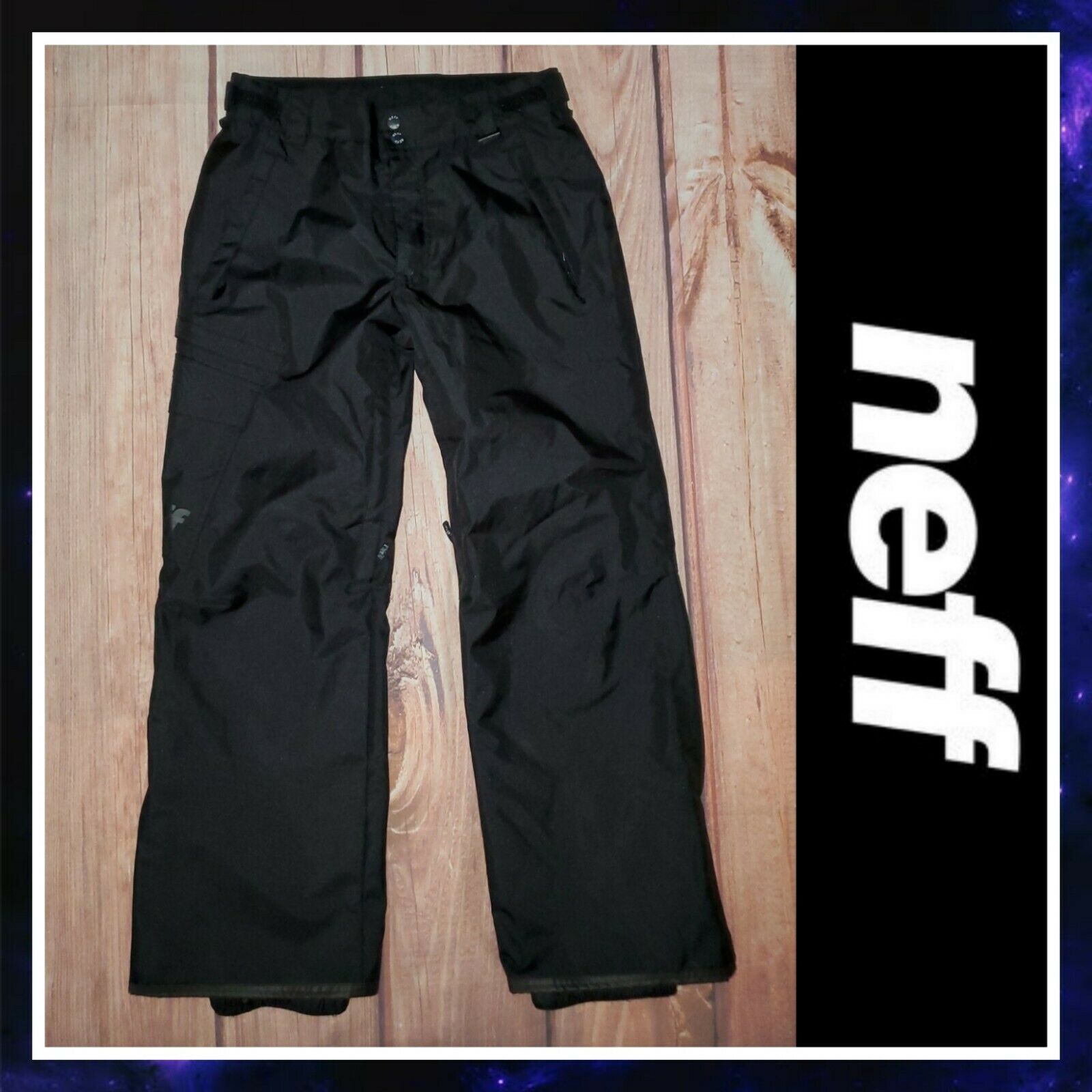Neff Youth Large 14/16 Black Snowboarding Insulated Winter Pants, Cargo Pockets