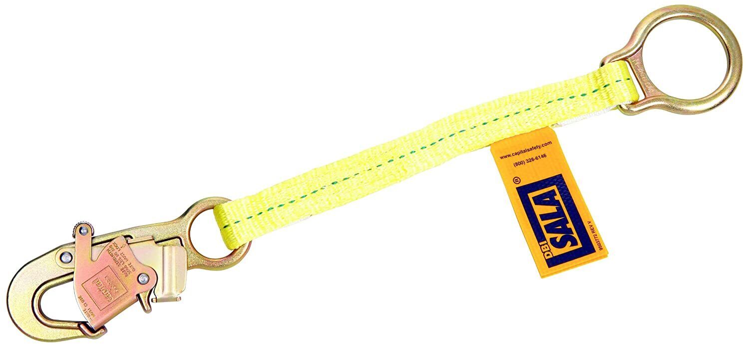 Dbi/sala, 1231117 D-ring Extension With Self Locking Snap Hook X 18", Yellow