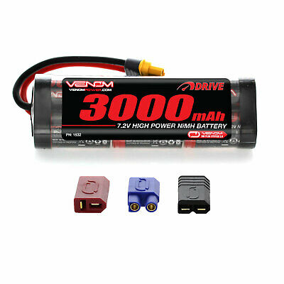 Venom 7.2v 3000mah 6 Cell Rc Nimh Battery With Deans Ec3 Traxxas Tamiya Uni Plug