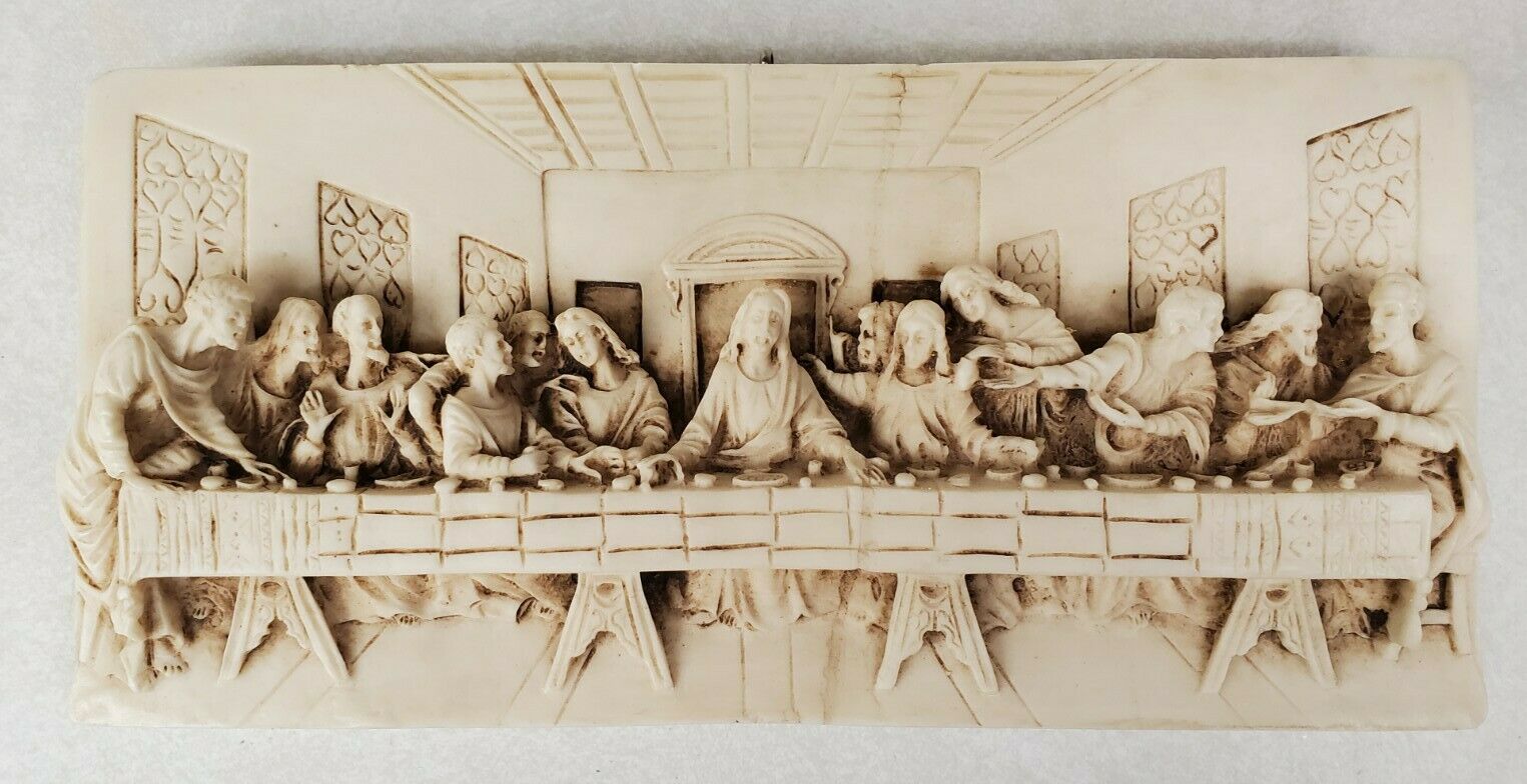 The Last Supper Wall Hanging 3d Plaque Raised Relief - Made In Italy