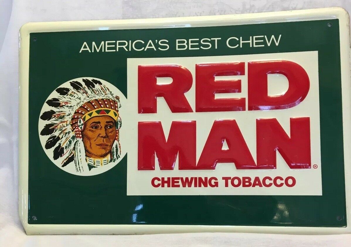 Antique, New, America's Best Chew Red Man Chewing Tobacco Sign