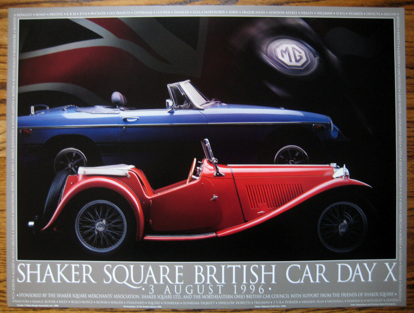 Mg - British Car Day 1996 Poster - Shaker Square, Cleveland, Ohio Pristine L@@k