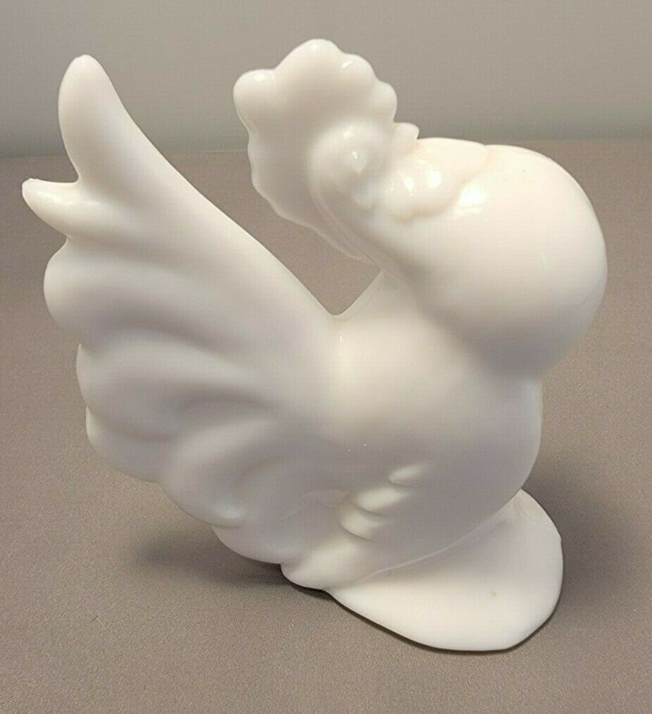 Imperial Milk Glass White Shiny Rooster Undecorated personal Collection