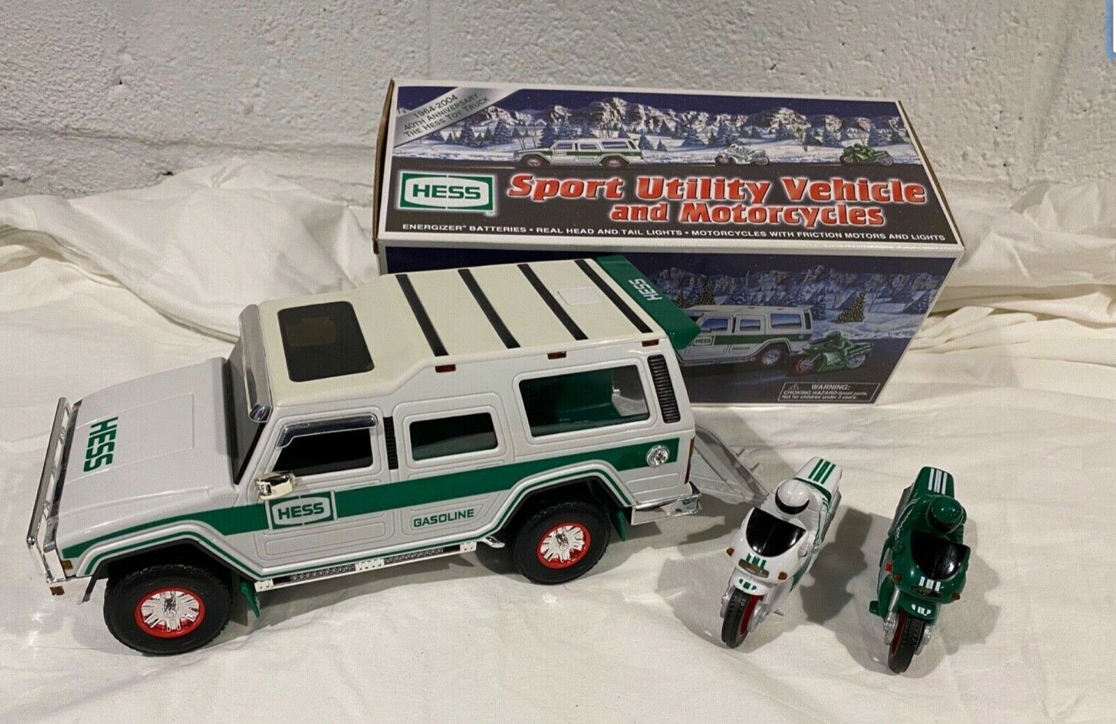 2004 Hess Truck Sport Utility Vehicle And Motorcycles Mint In Box