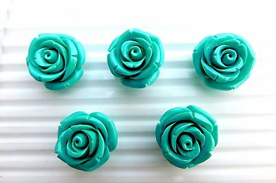 98.00 Ct Turquoise Loose Gemstone Fancy Flower Carving 19 Mm Wholesale Lots V285
