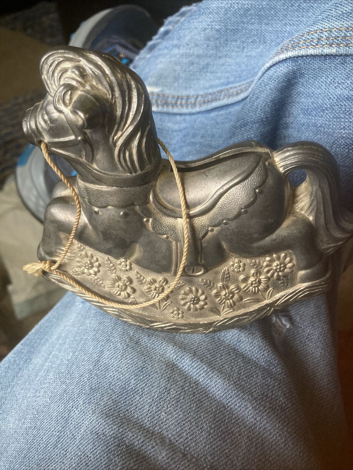 Piggy Bank Silver Plate Leonard  Rocking Horse Ornament Made In Italy