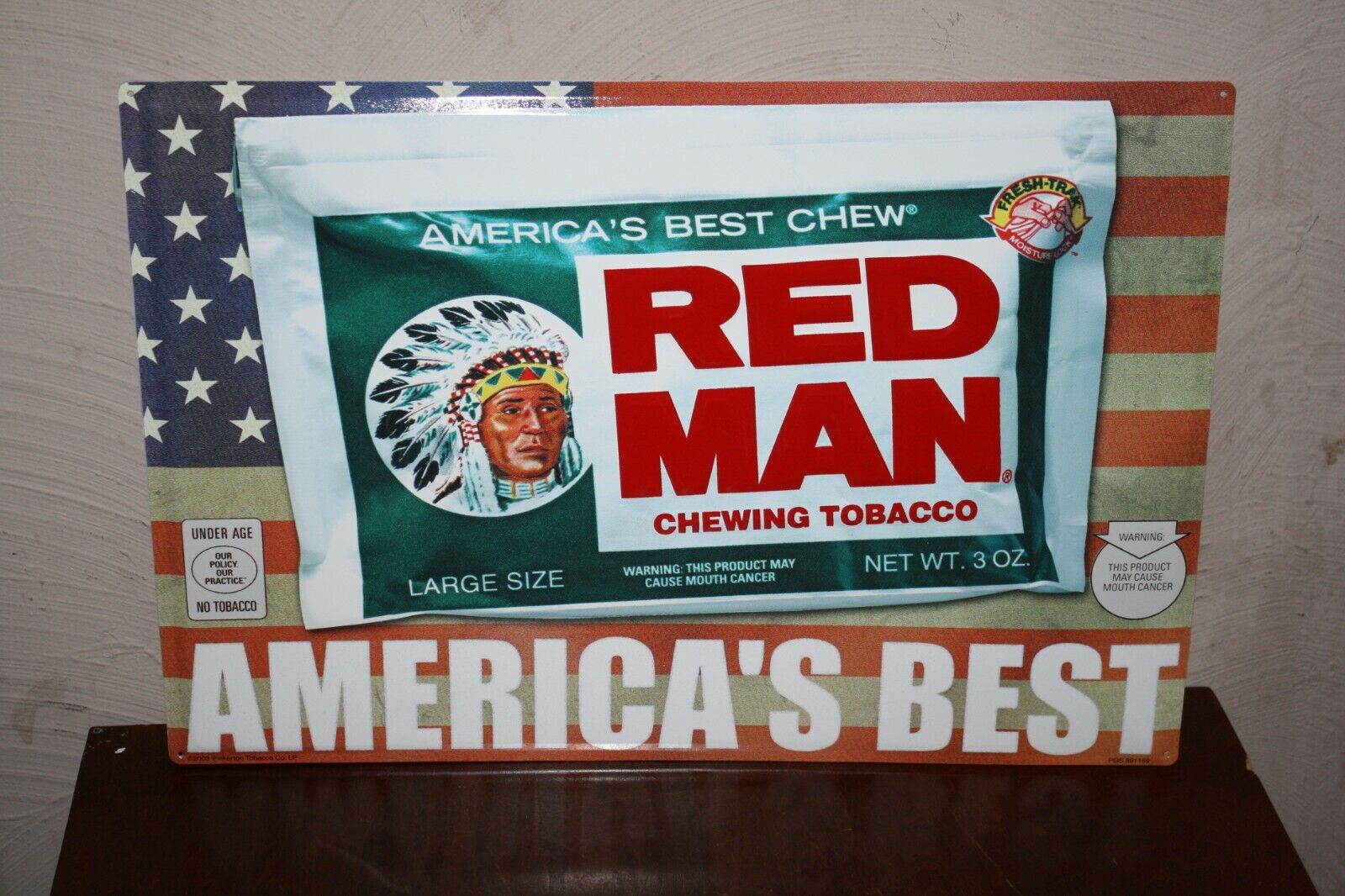 Red Man Chew Tobacco 19" X 13" Metal Sign America's Best