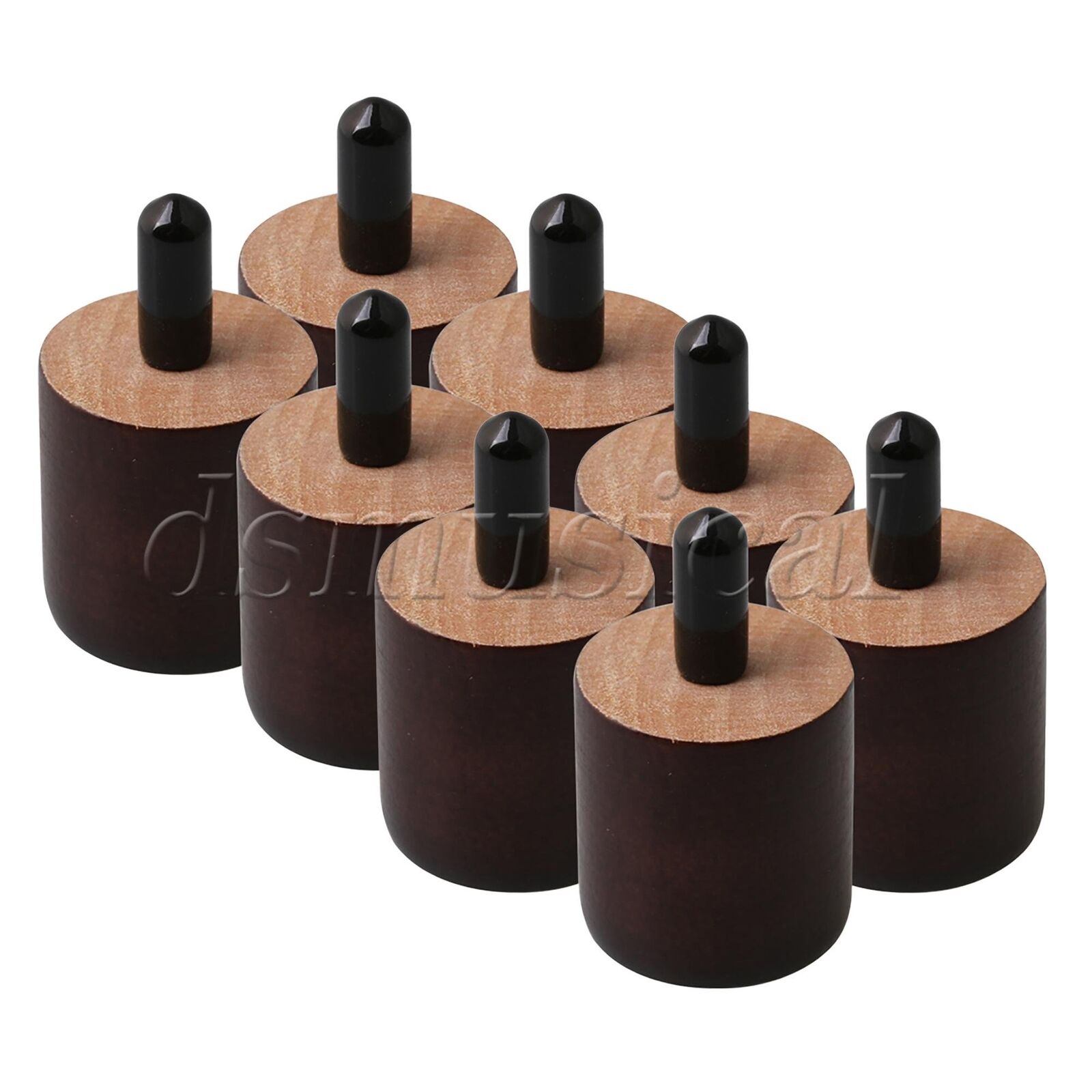 Cylindrical Wooden Couch Legs Furniture Feet Brown 3.7x3.5cm Pack Of 8