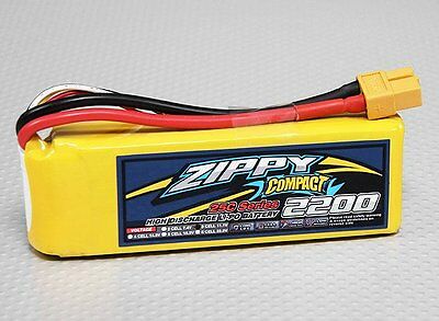 New Zippy Compact 2200mah 3s 11.1v 25c 35c Lipo Battery Pack Rc Xt60 Xt-60 Usa