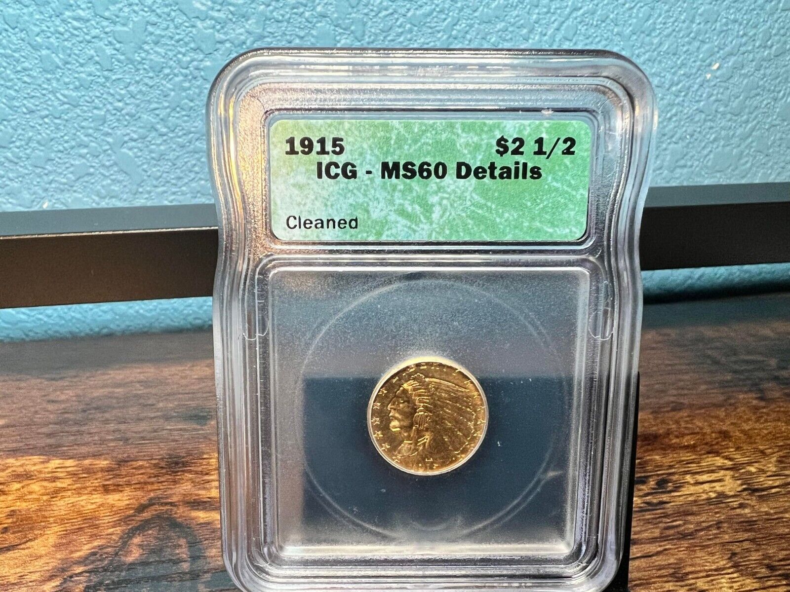 1915 Gold 2 1/2  Indian - Icg Graded Ms-60 Details (cleaned)