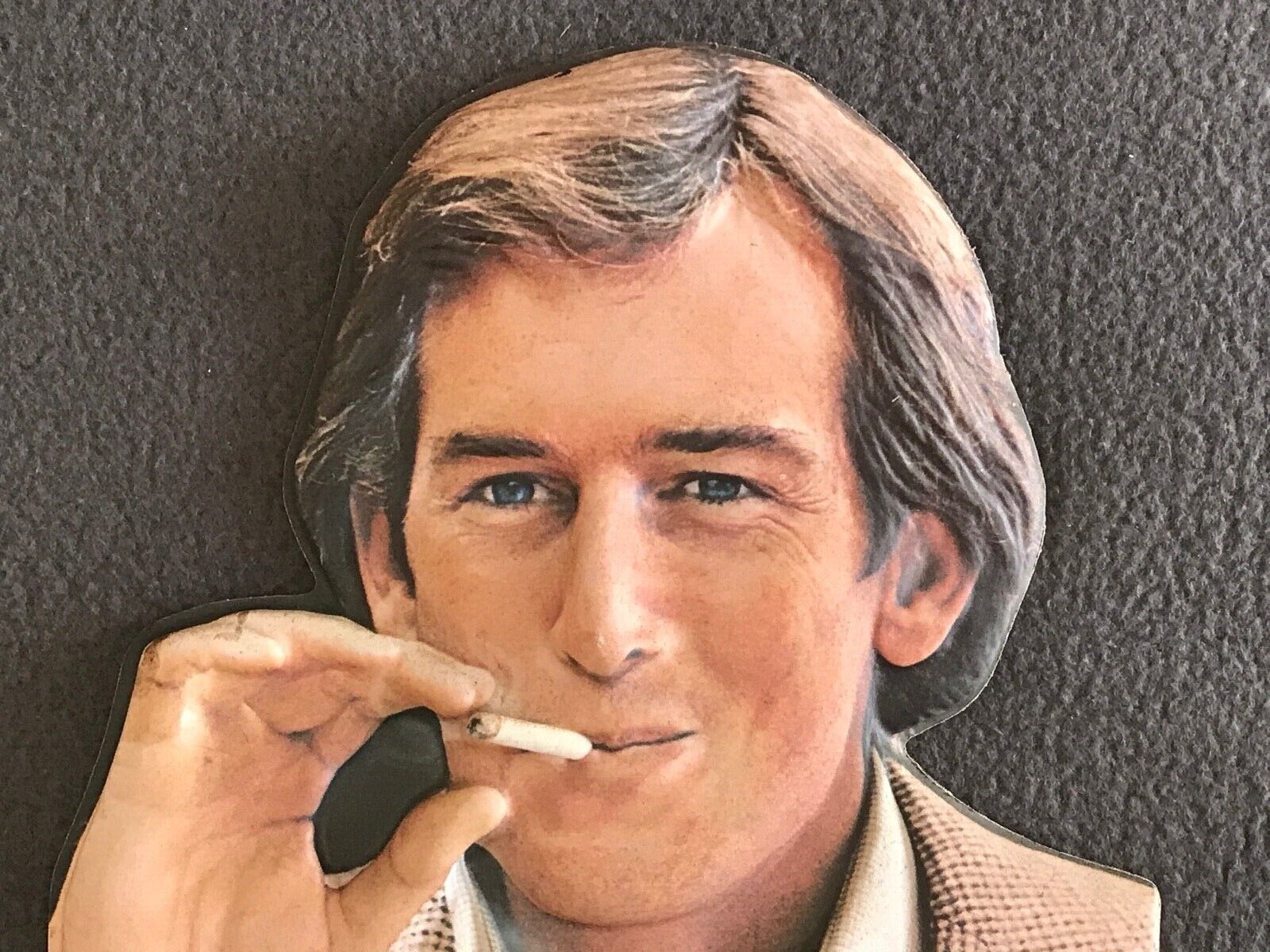 George W Bush Smoking A Doobie?  Golden Lights Cigarette Sign Vintage Embossed.
