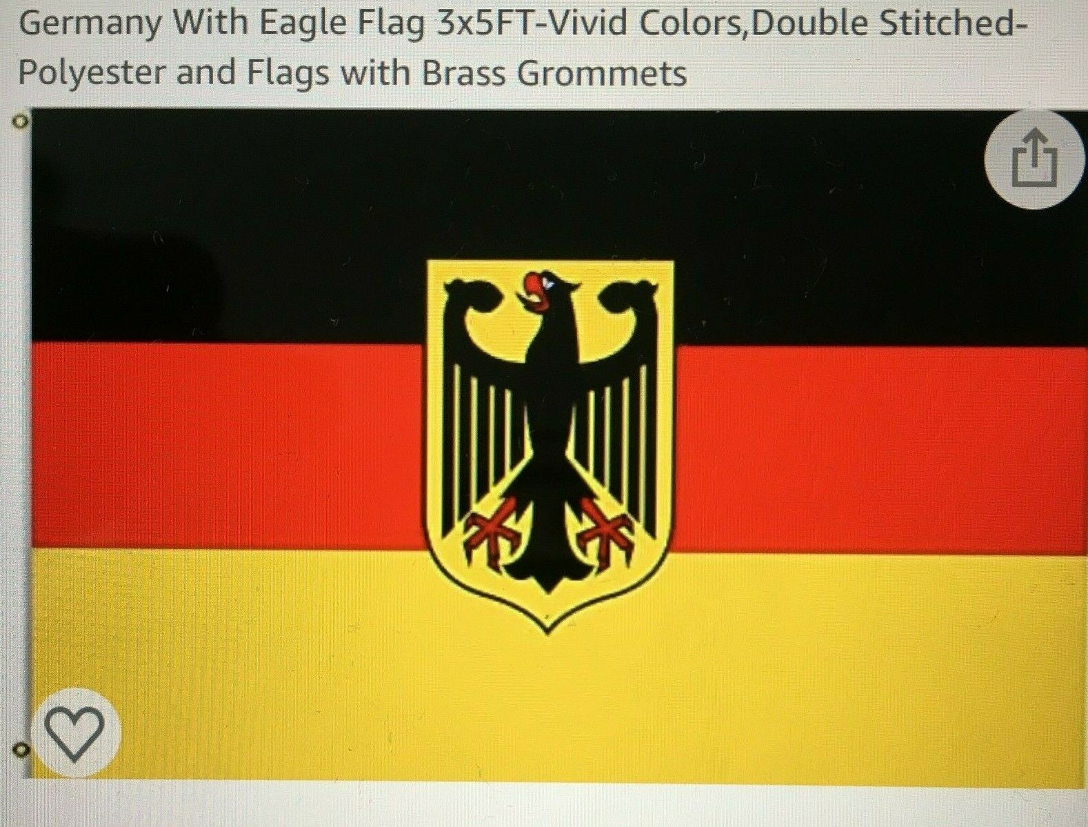 German Flag 3' X 5' Quality Lightweight Indoor 100% Polyester