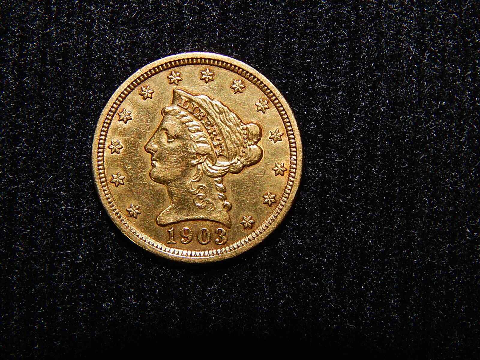1903 Gold Liberty $2.5 Dollar Quarter Eagle .