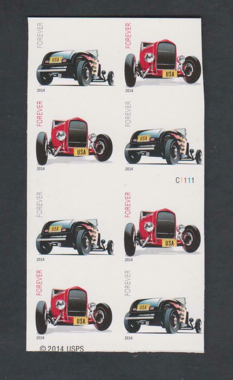 2014 Us Imperf Hot Rods Forever Partial Booklet Of 16 4908-4909 4909d Ndc