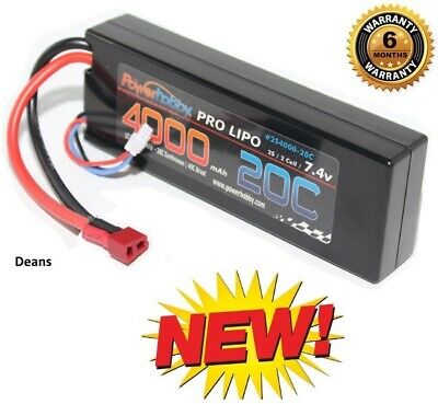 Powerhobby 2s 7.4v 4000mah 20c Lipo Battery Pack W Deans Plug Hard Case