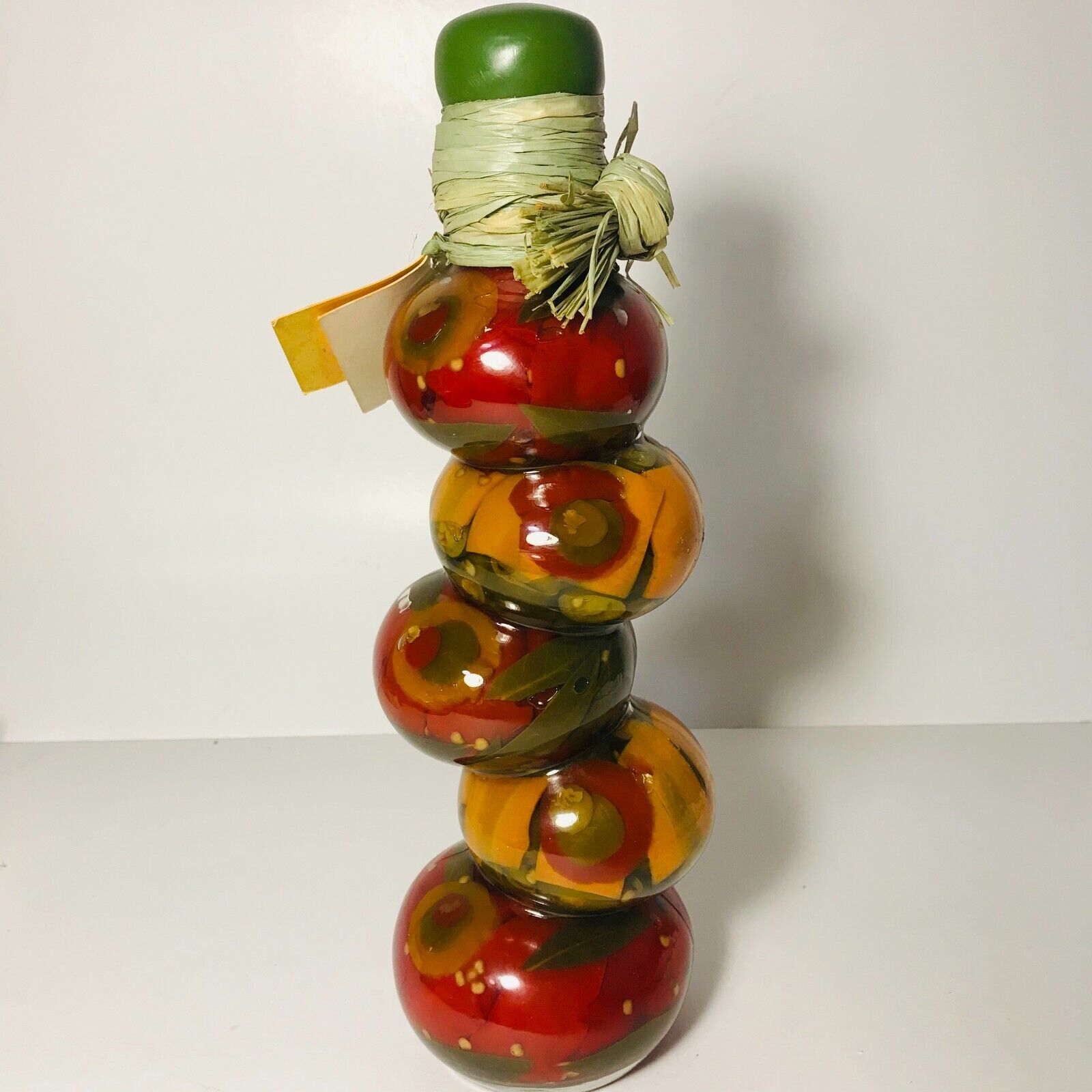 Nwt Vibrant Chile Pepper Vegetable Vinegar Infused Decorative 12.5 X 3.5 Bottle