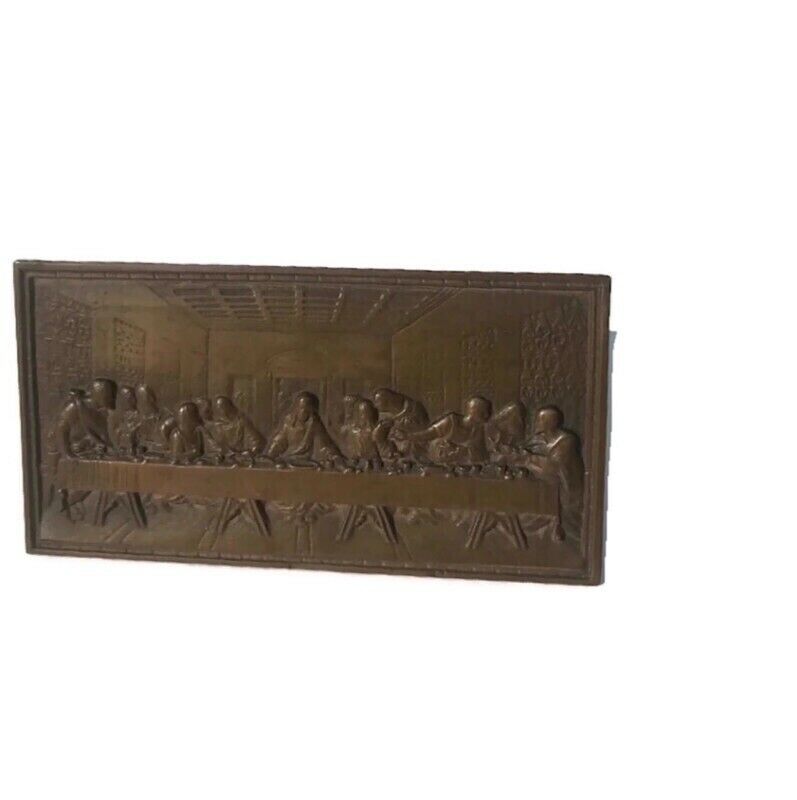 Antique Bronze Last Supper Plaque