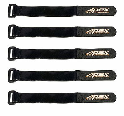 Apex Rc Products 20mm X 200mm Hd Rubberized Battery Straps - 5 Pack #3030