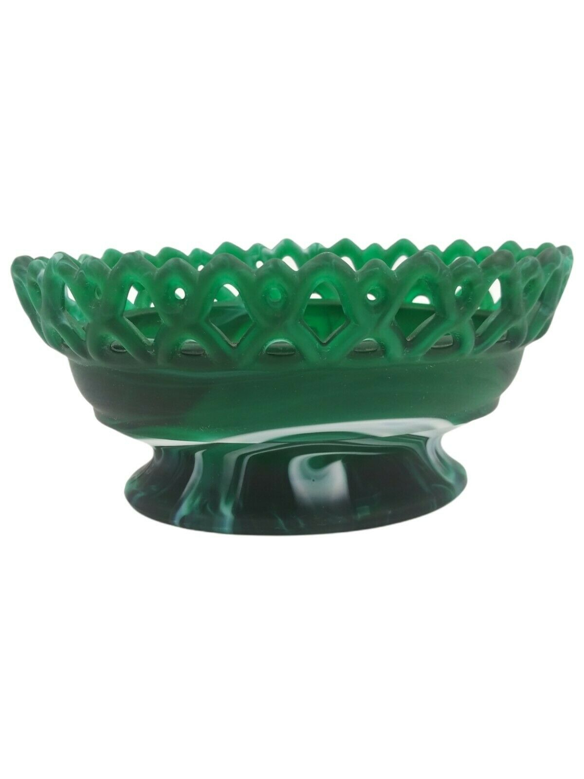 Imperial Green Slag Glass Rooster Chicken Hen On Nest Candy Dish Bottom Only