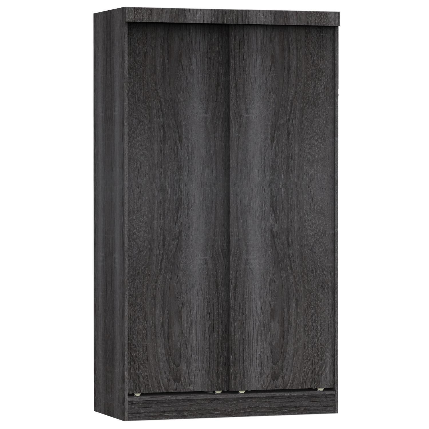 Better Home Products Modern Double Sliding Door Wardrobe In Gray W40-gray