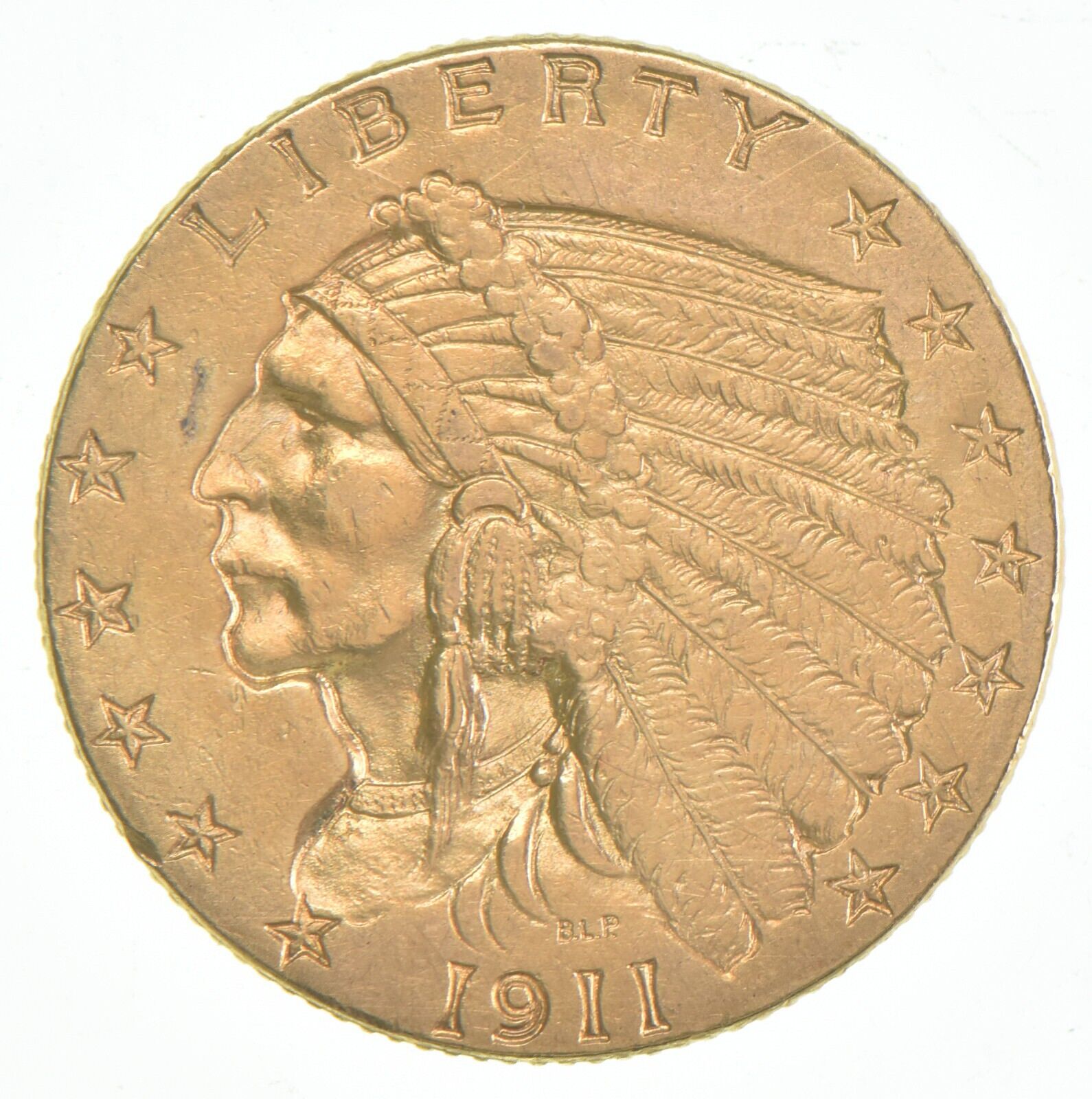 1911 $2.50 Indian Head Gold Quarter Eagle - U.s. Gold Coin *976