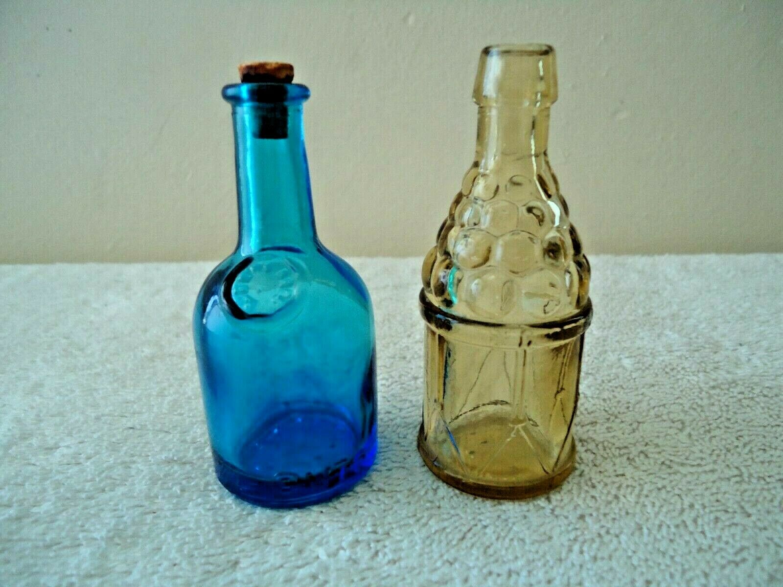 Vintage Lot Of 2 Wheaton Small Glass Bottles " Beautiful Collectible Lot "