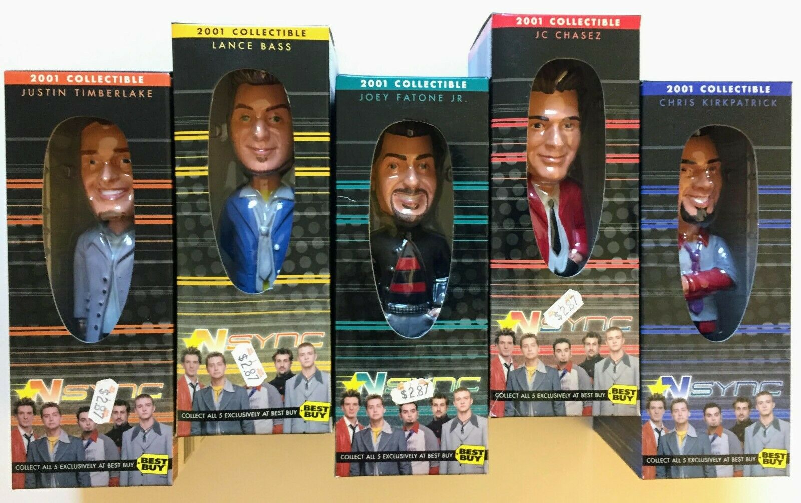 Nsync Best Buy 2001 Collectible Bobbleheads Full Set Of 5 Justin, Lance...new