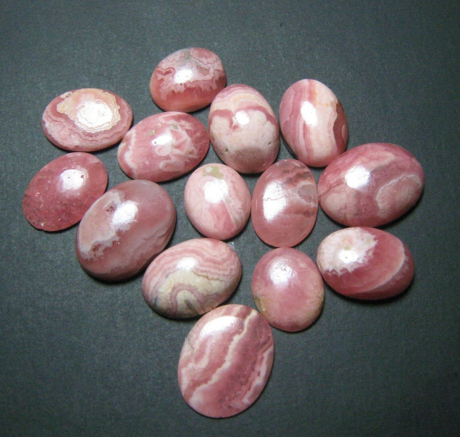 89.70 Cts Natural Rhodochrosite Cabochon Oval 14 Piece 9 X 11 To 12 X 16 B 374