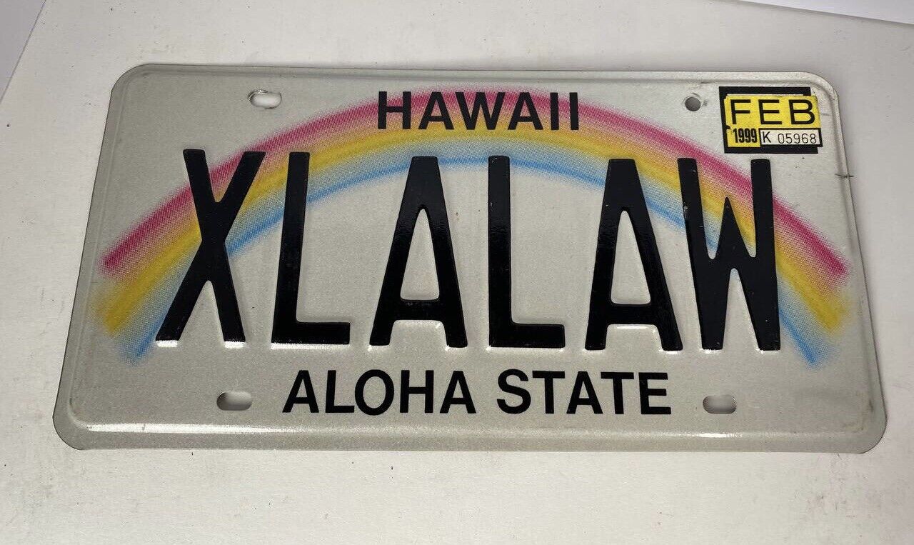 Hawaii License Plate Rainbow 🌈 Aloha State Xlalaw Vanity Plate