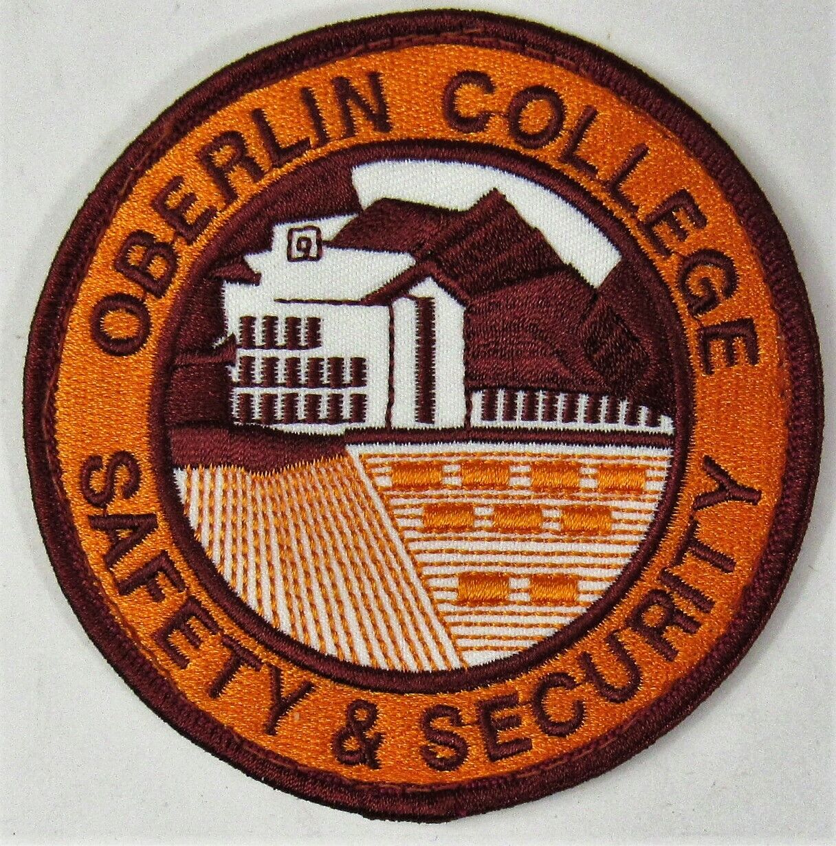 Vintage Oberlin College Safety Security Police Patch Fire Yeoman White Squirrel