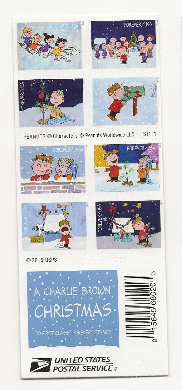 2015 Forever Charlie Brown Complete Booklet Of 20 Scott #5030b, Mint Nh