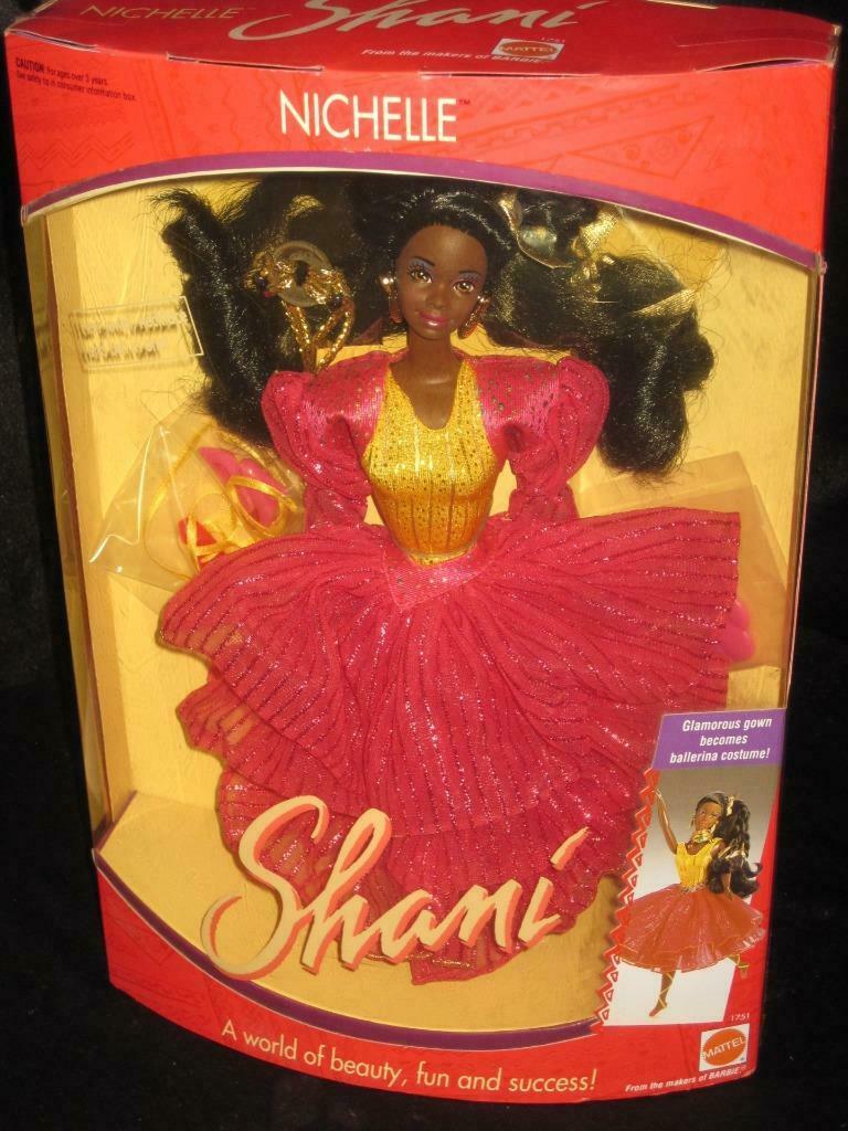 1991 Shani Nichelle Barbie African American Doll Aa In Pink Gown #1751 Nrfb