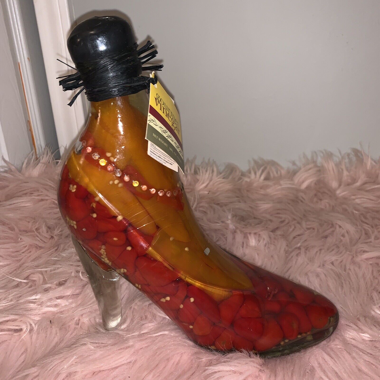 Highheel Shaped Infused Vinegar Oil Red Peppers/chilis Decor Glass Bottle Sealed