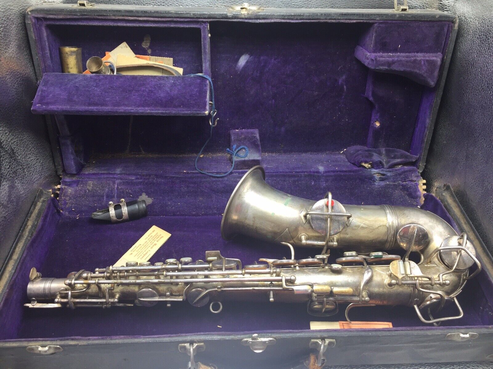 Vintage C.g Conn Saxophone Patd Dec,8 1914 1119934 A Micro Tuner Neck Adjustable