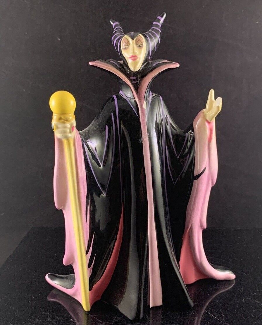 Disney Maleficent Sleeping Beauty Ceramic Figure Vtg Japan 7.5" Broken Reapaired