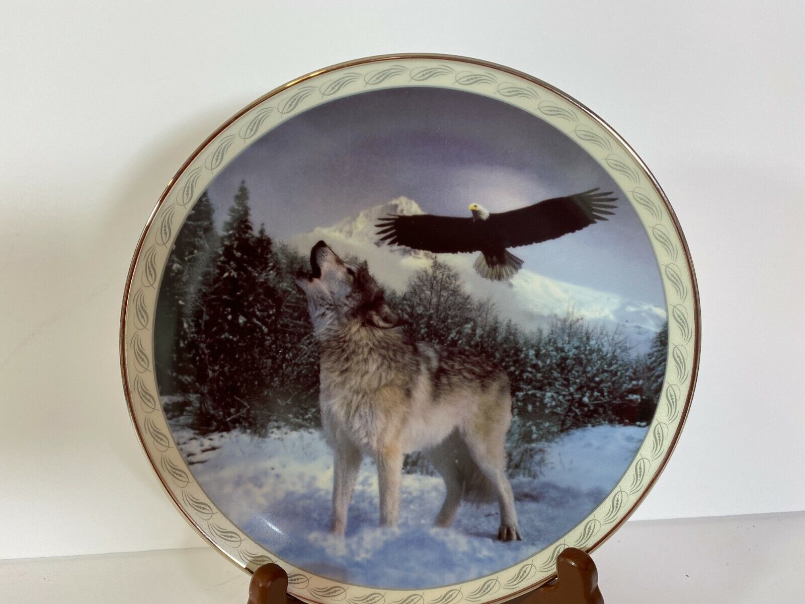 Bradford Ex Masters Of The Land And Sky Supreme Summons Wolf Eagle Plate   R5