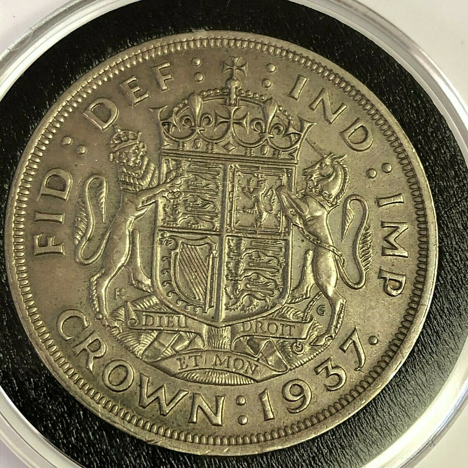 1937 Great Britain One Crown Silver, George Vi, Km#857, Vf-xf