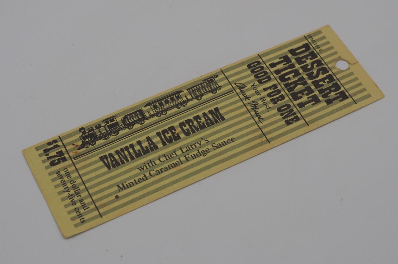 Vintage Vanilla Ice Cream Dessert Ticket Bookmark