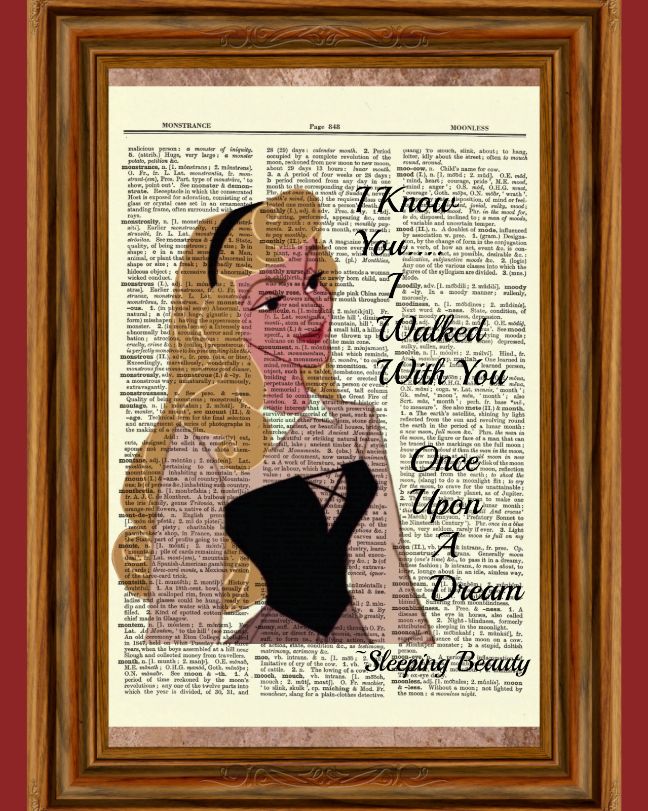 Sleeping Beauty Aurora Dictionary Art Print Picture Poster Movie Gift Disney