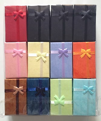 24 Paper Gift Boxes For Jewelry Ring Earring Necklace Pendant Set Assorted Color