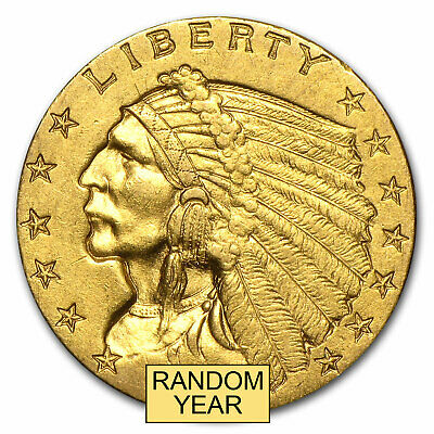 $2.50 Indian Gold Quarter Eagle Au (random Year) - Sku #4025