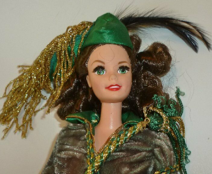 1994 Gone With The Wind Barbie Doll Scarlett O'hara Green Curtain Gown