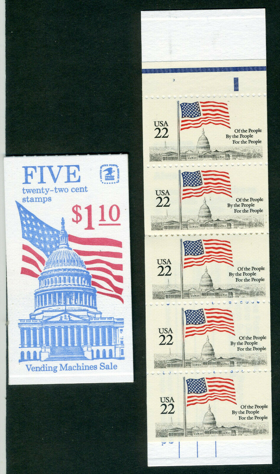 1985 Us Stamp Booklet: Stamp 5x122c; Bk144; Mnh; Fv=$1.1