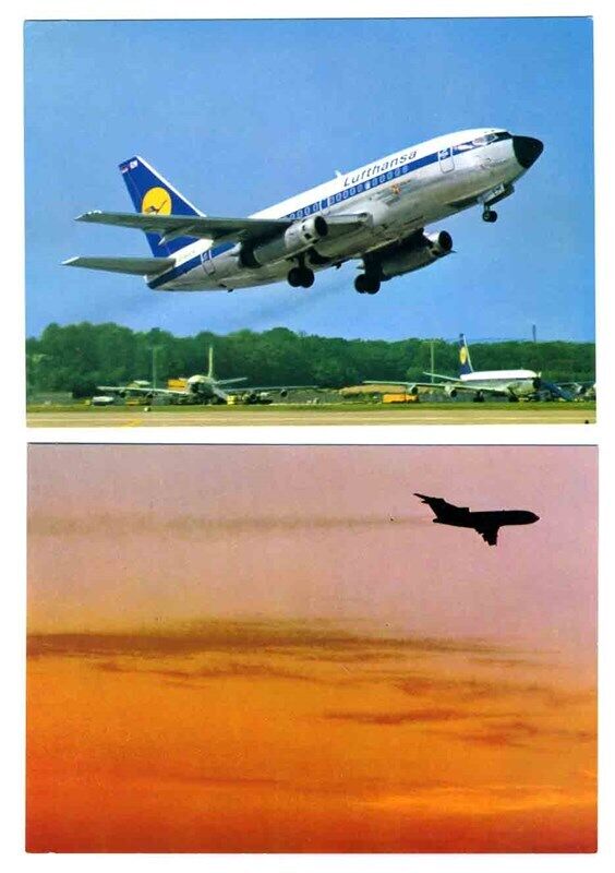 2 Lufthansa Boeing 727 Europa Jet Official Postcards German Airline