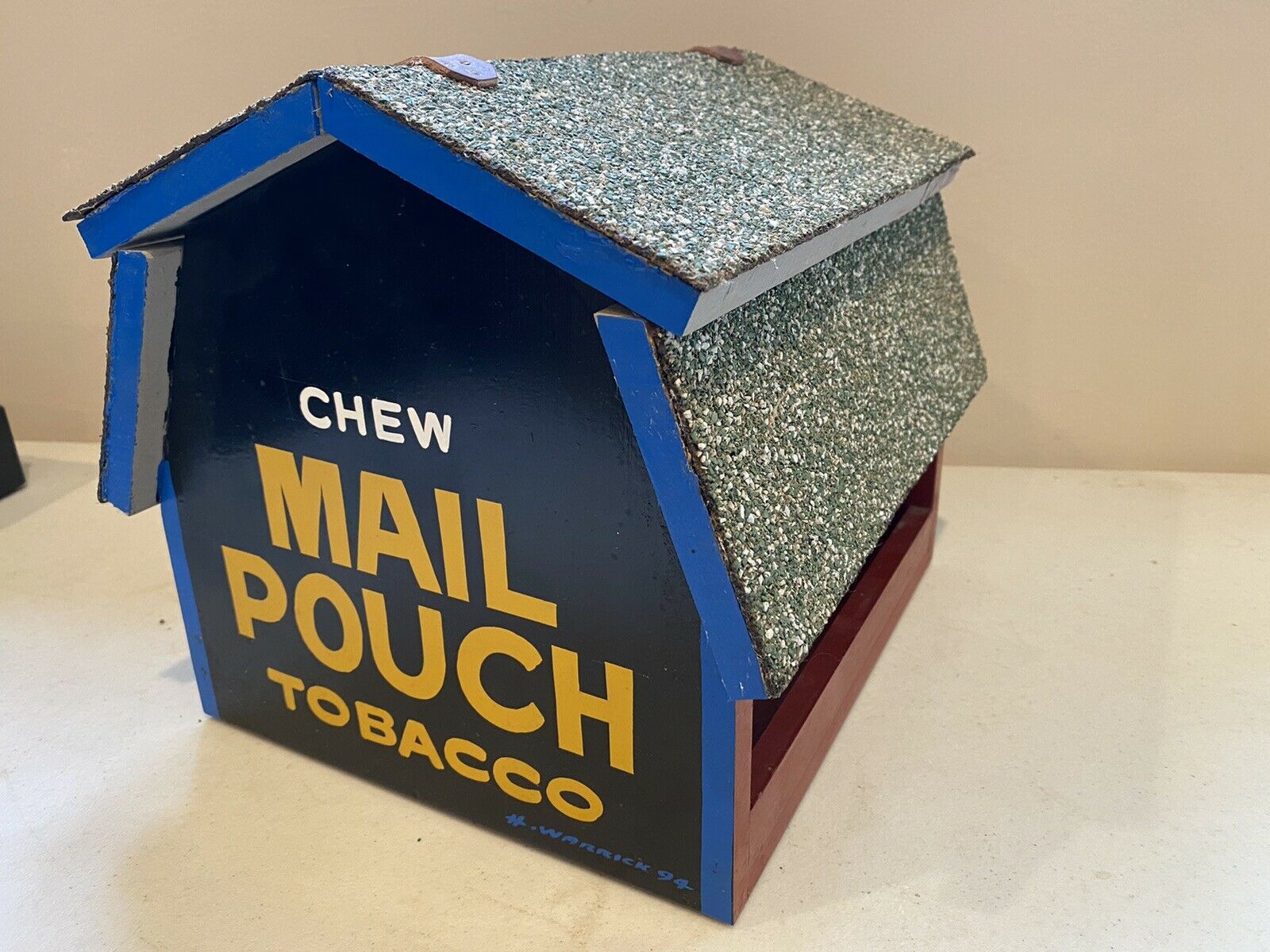 Vintage Mail Pouch Tobacco Barn Bird Feeder Signed By Harley Warrwick 1994