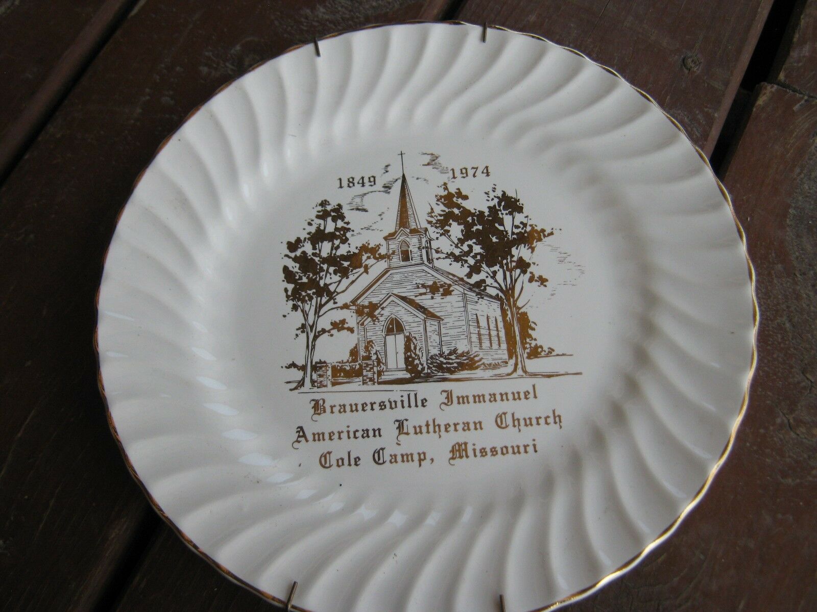 1849 - 1974 Brauersville Immanuel American Lutheran Church Plate Cole Camp Mo