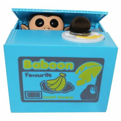 Funny Monkey Stealing Coin To Banana Money Box Bank Home Decor Gift Us Seller