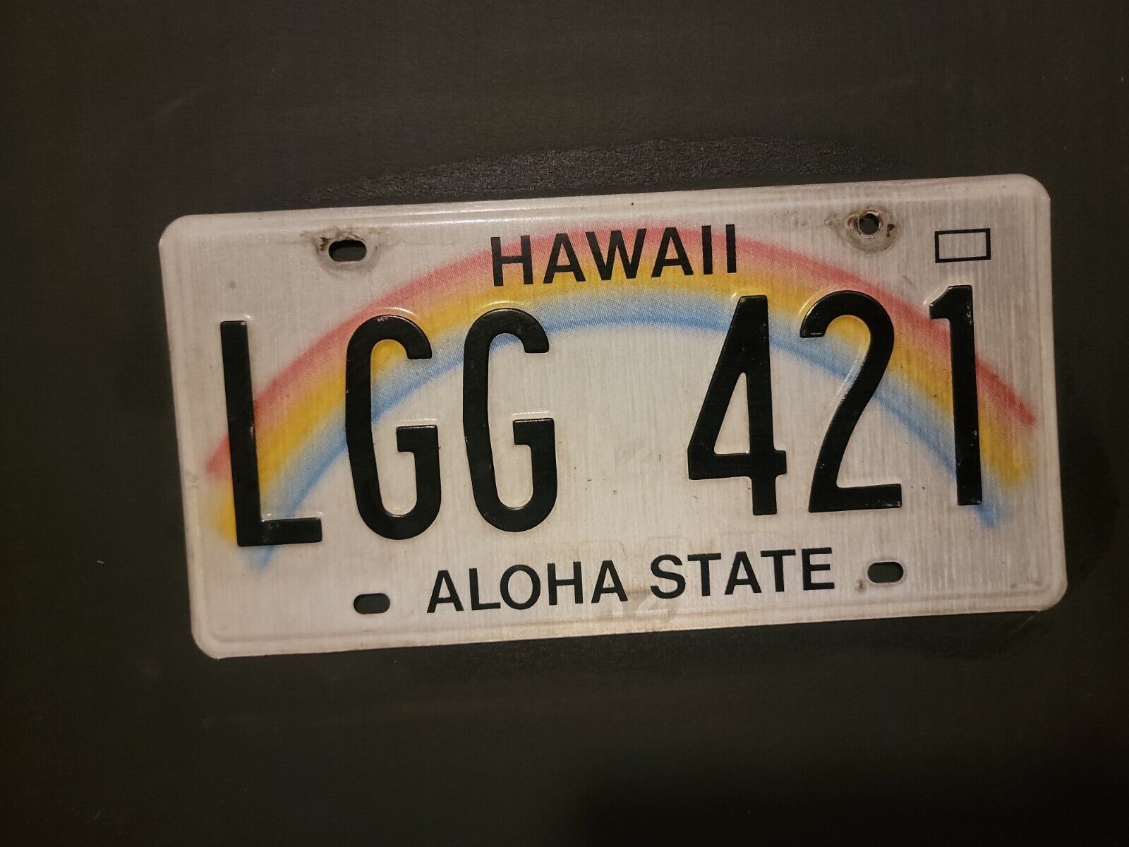 Vintage Hawaii Aloha State   License Plate    Lgg 421